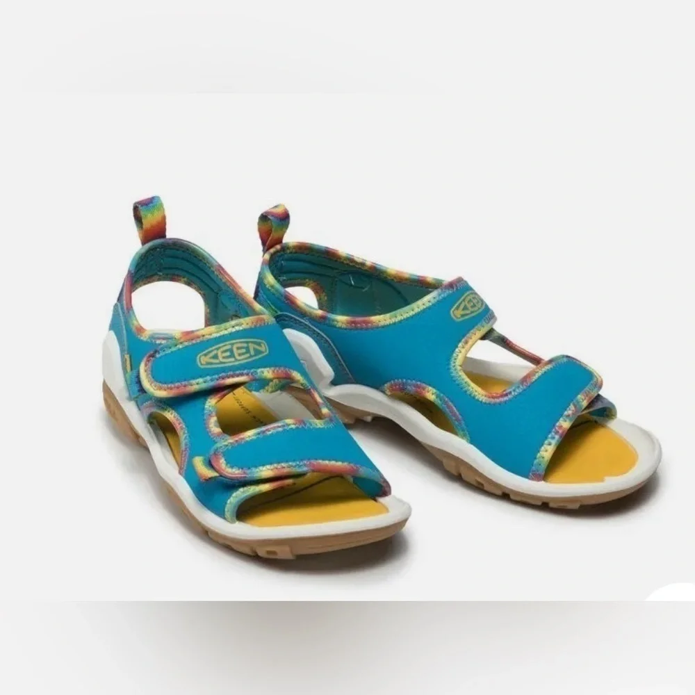 KEEN KNOTCH CREEK TIE DYE BLUE KIDS SANDALS SIZE 4 NEW